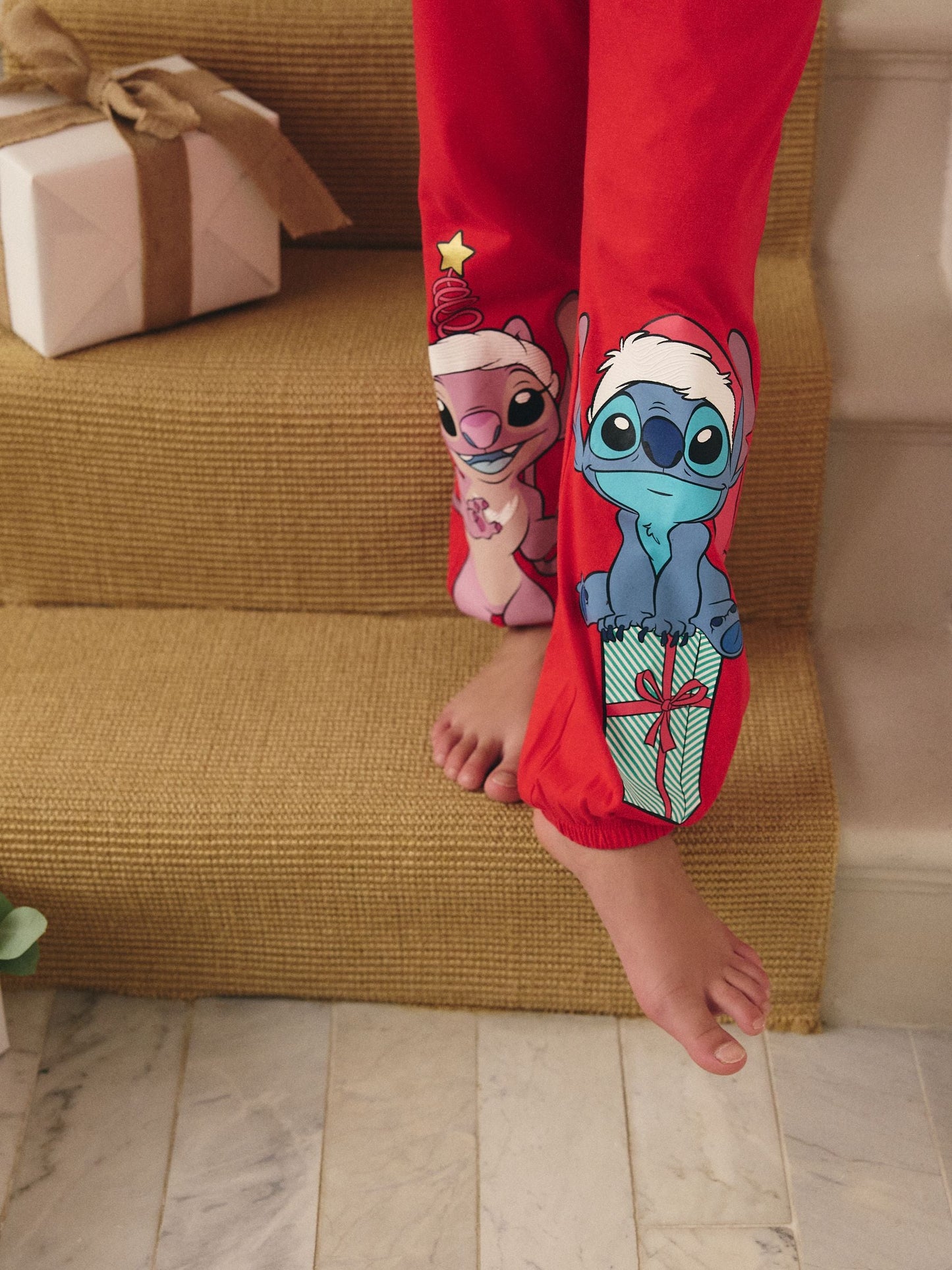 Red Lilo and Stitch Christmas Pyjamas (3-14yrs)