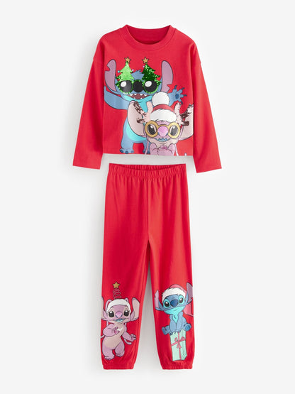 Red Lilo and Stitch Christmas Pyjamas (3-14yrs)