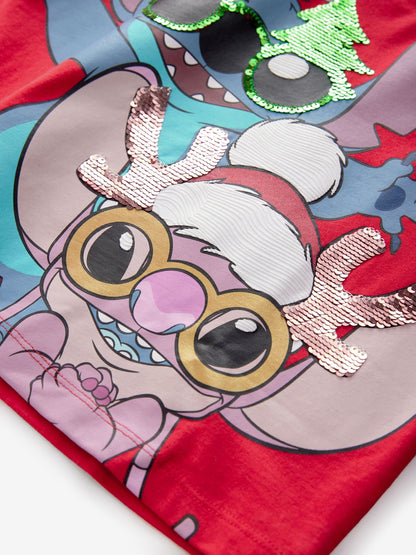 Red Lilo and Stitch Christmas Pyjamas (3-14yrs)