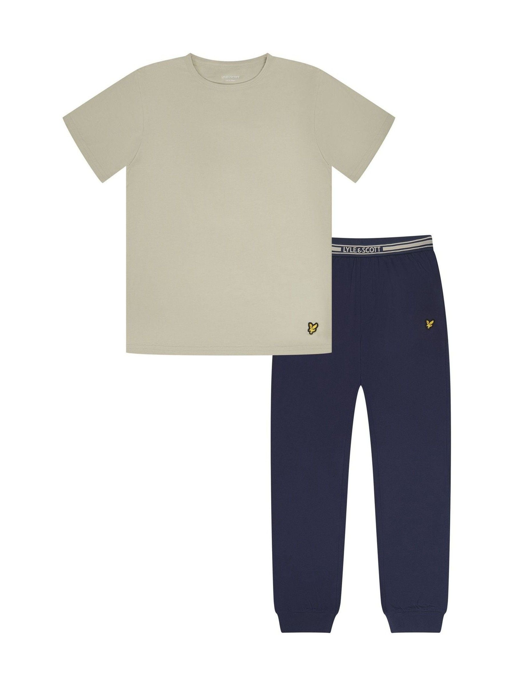 Dsiney Kidz - Lyle & Scott Grey Boys Onyx T-Shirt And Cuffed Pant Set image 1