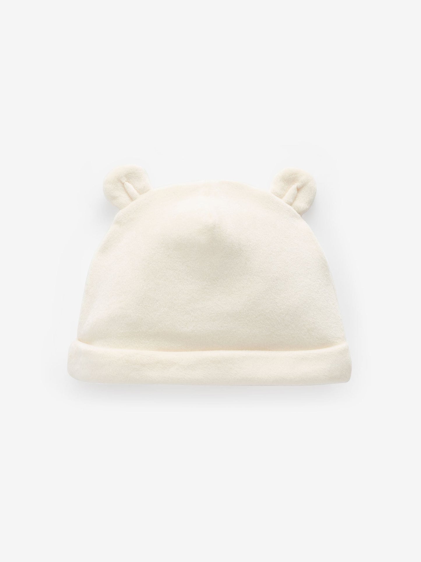 Cream Velour Baby Beanie Hats 2 Pack (0-12mths) image 2