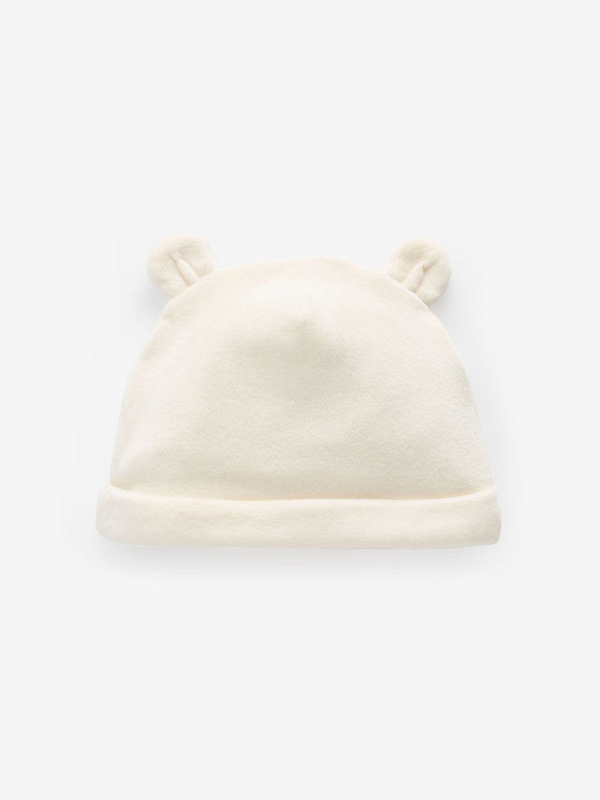 Cream Velour Baby Beanie Hats 2 Pack (0-12mths) image 2
