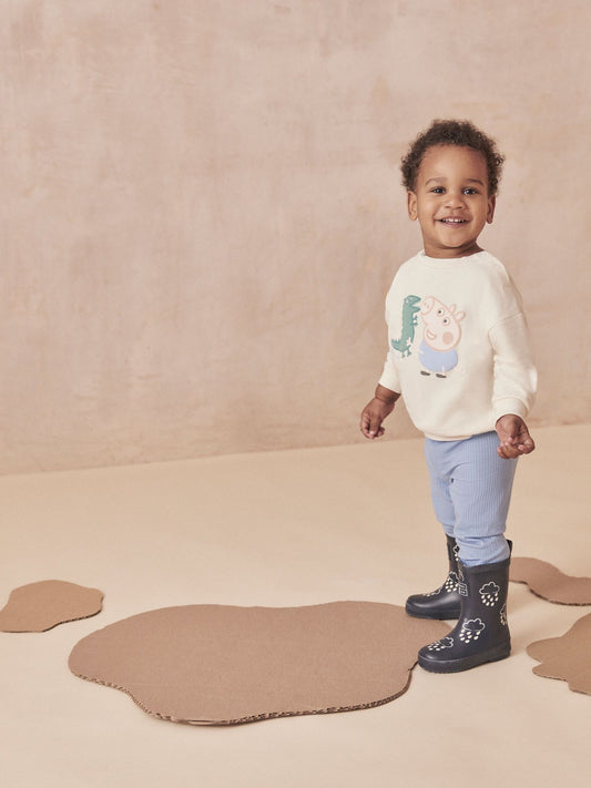 MORI Cream Oversized Cotton Peppa Pig George Sweatshirt - image 1