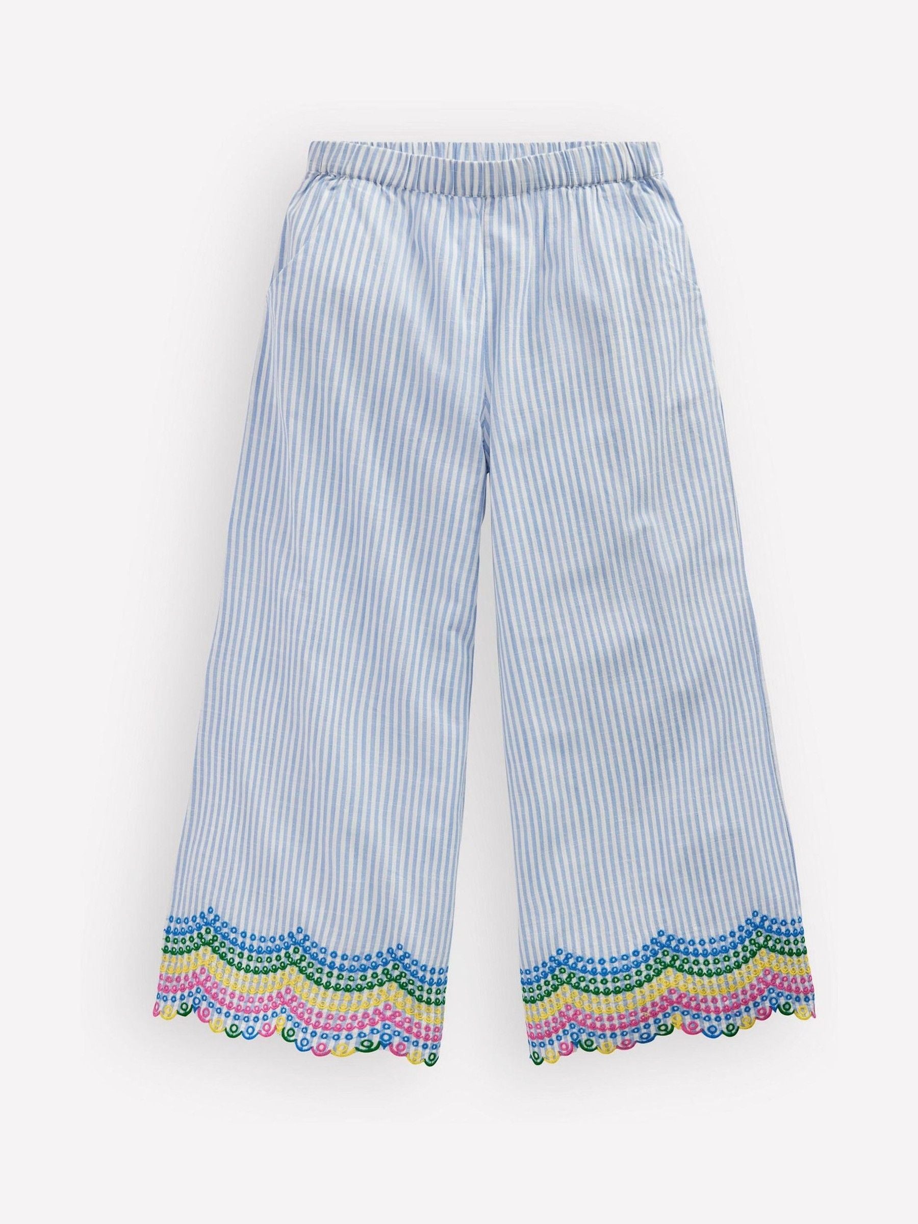 Boden Blue Scallop Hem Trousers image 1