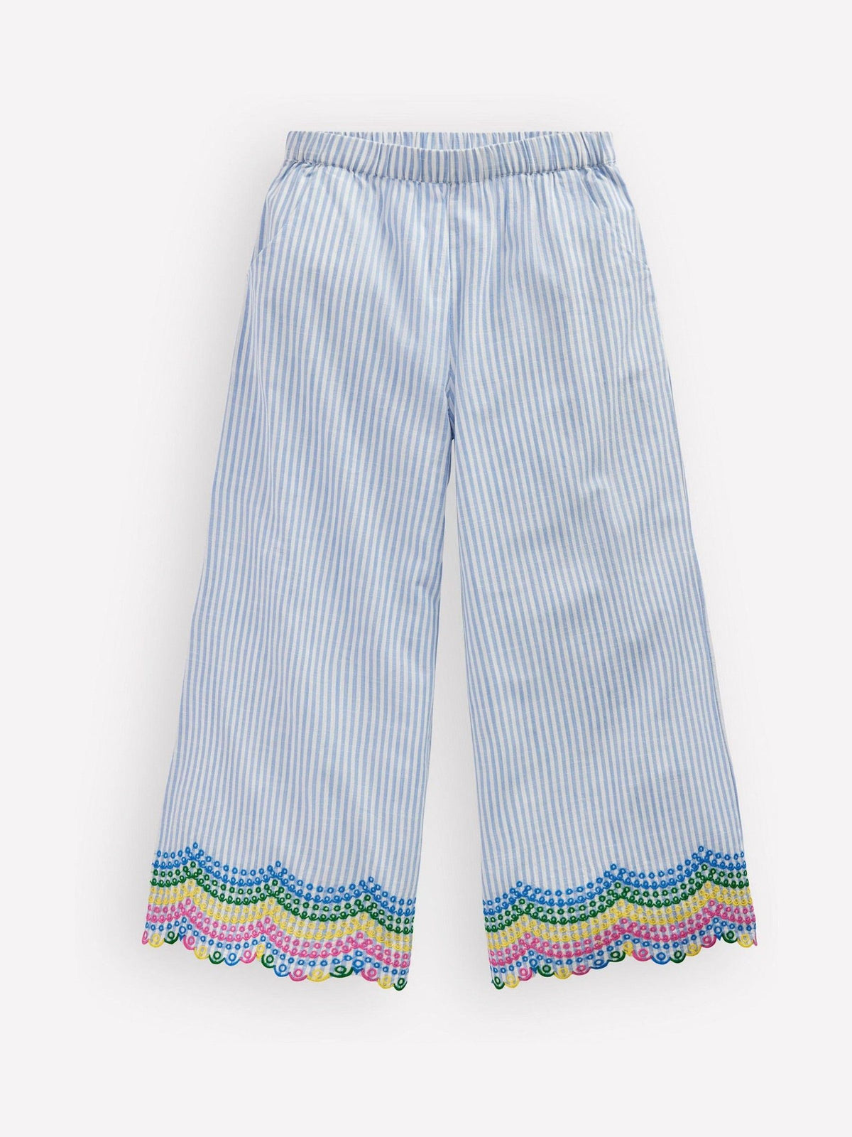 Boden Blue Scallop Hem Trousers image 1