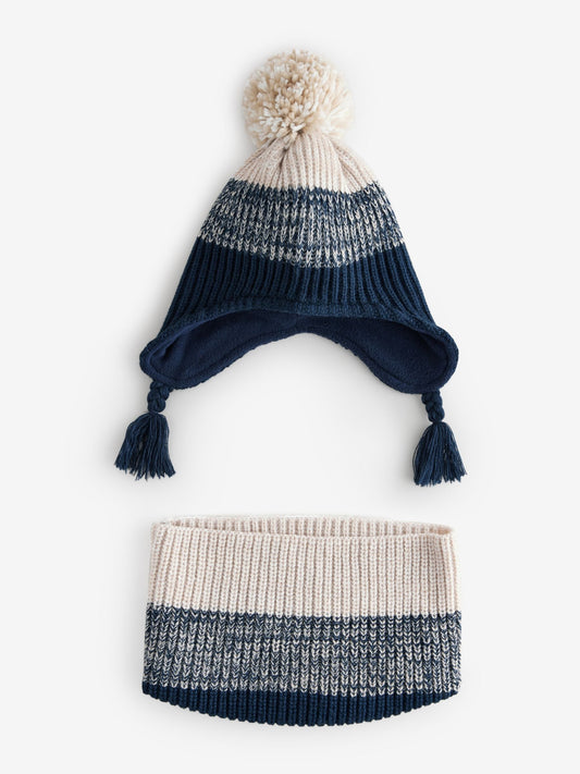 Monochrome Inca Hat & Snood Set (1-13yrs) image 1