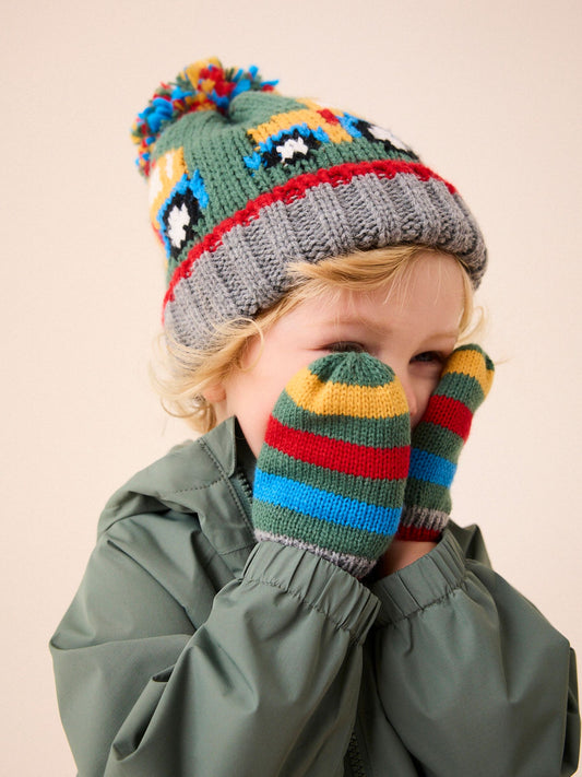 Green Tractor Hat And Mittens Set (3mths-10yrs) image 1