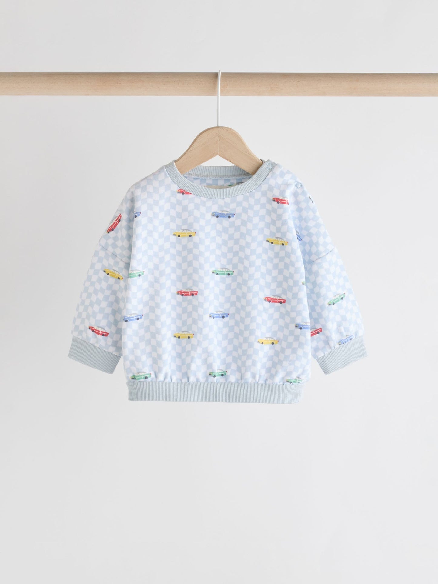 Cath Kidston Blue Checkerboard Transport Baby Sweatshirt and Joggers Set image 3
