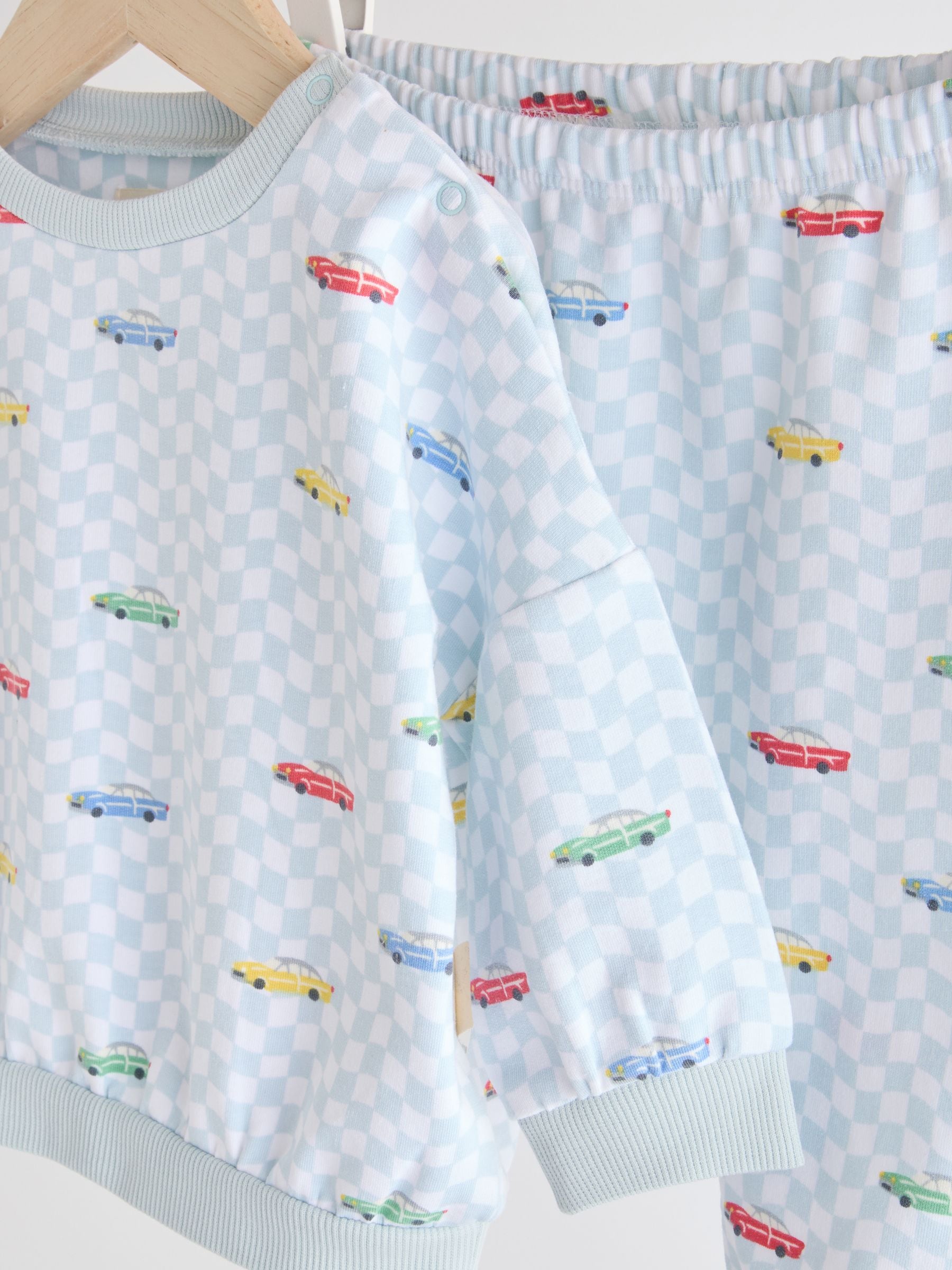 Cath Kidston Blue Checkerboard Transport Baby Sweatshirt and Joggers Set image 7