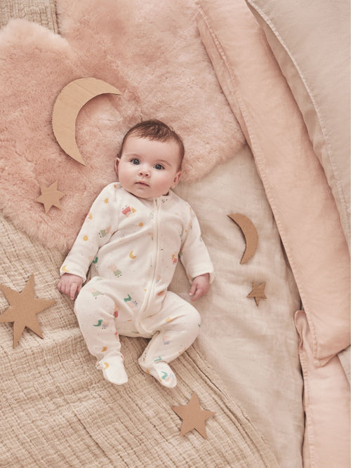 MORI White Peppa Pig Supersoft 2 Way Zip Up Sleepsuit image 1