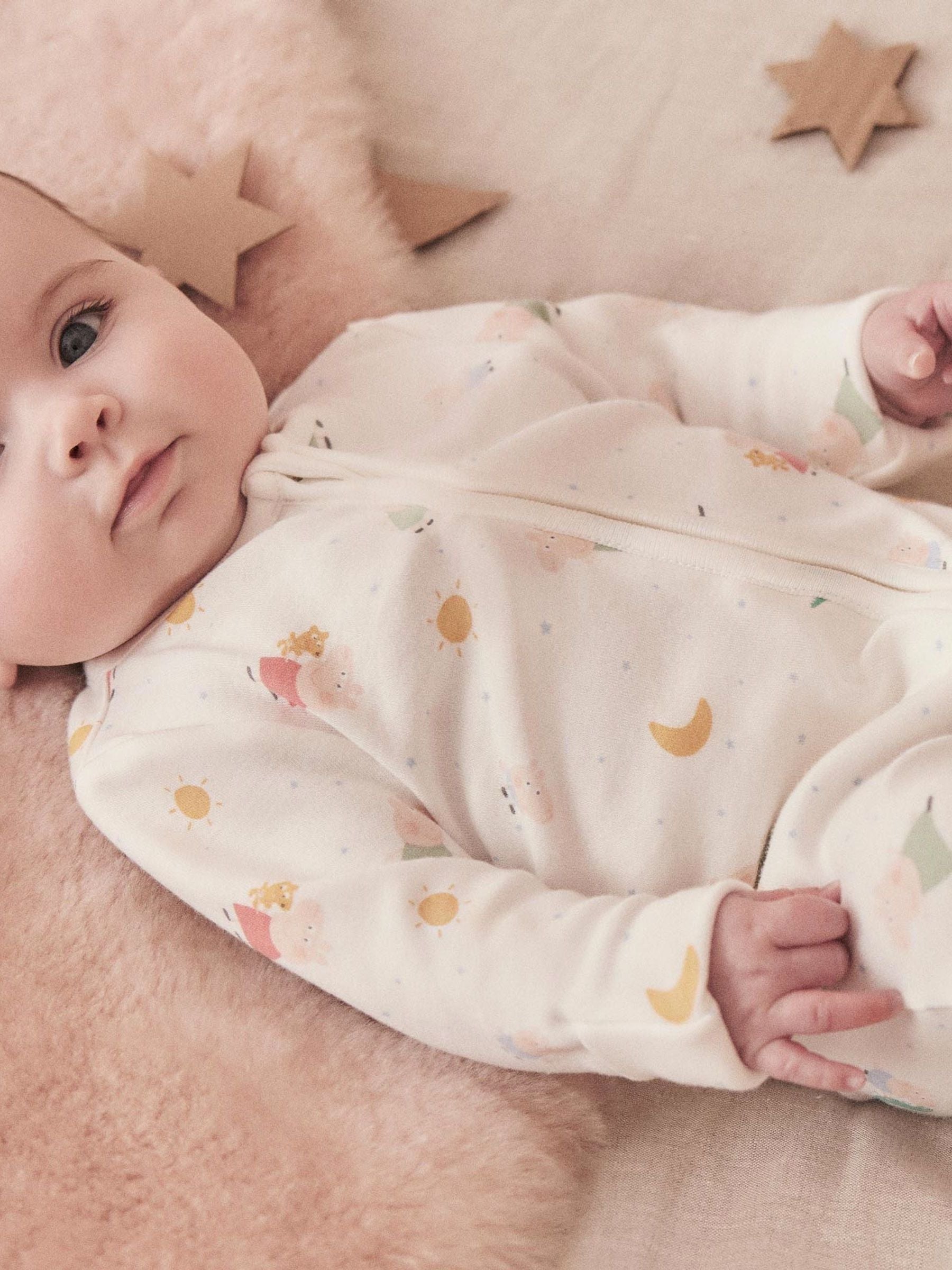 MORI White Peppa Pig Supersoft 2 Way Zip Up Sleepsuit image 2