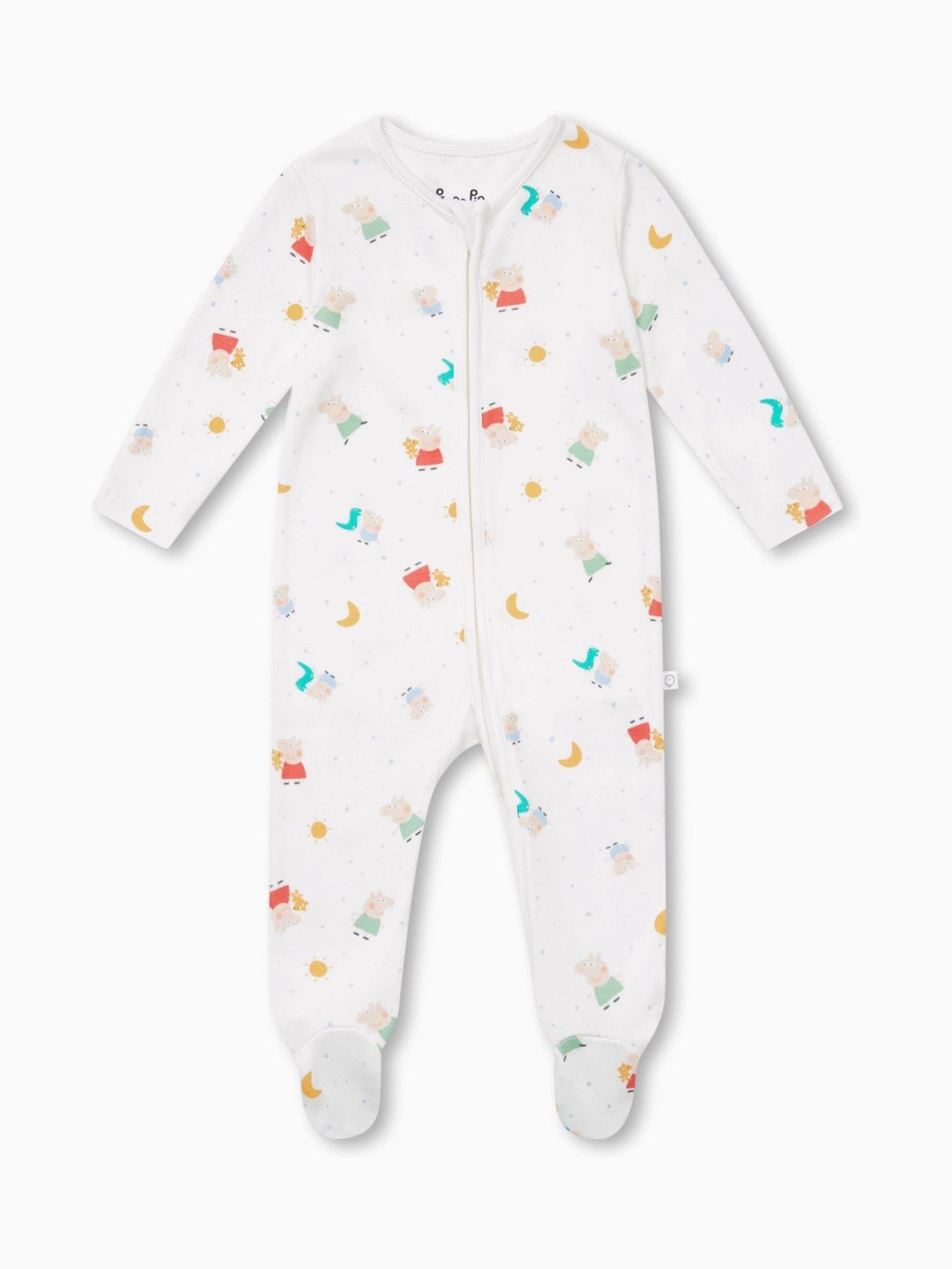 MORI White Peppa Pig Supersoft 2 Way Zip Up Sleepsuit image 3