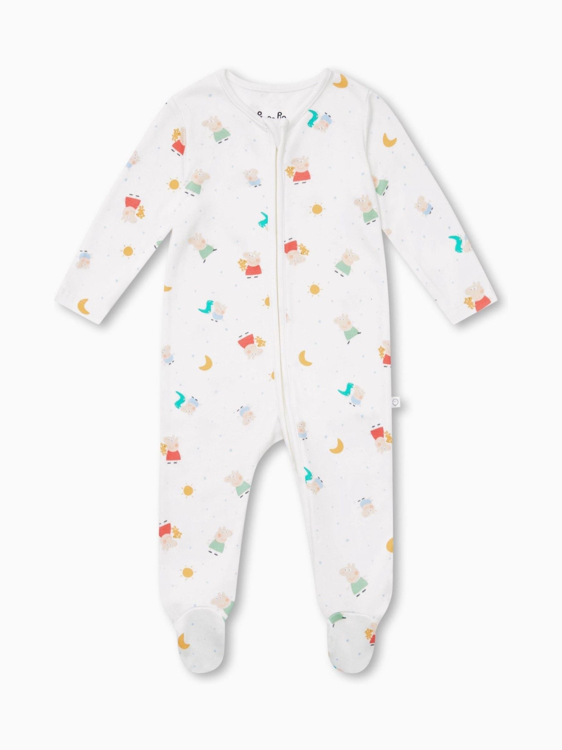 MORI White Peppa Pig Supersoft 2 Way Zip Up Sleepsuit image 3
