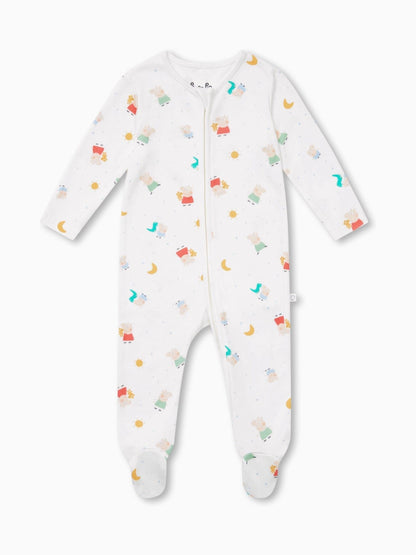 MORI White Peppa Pig Supersoft 2 Way Zip Up Sleepsuit image 3