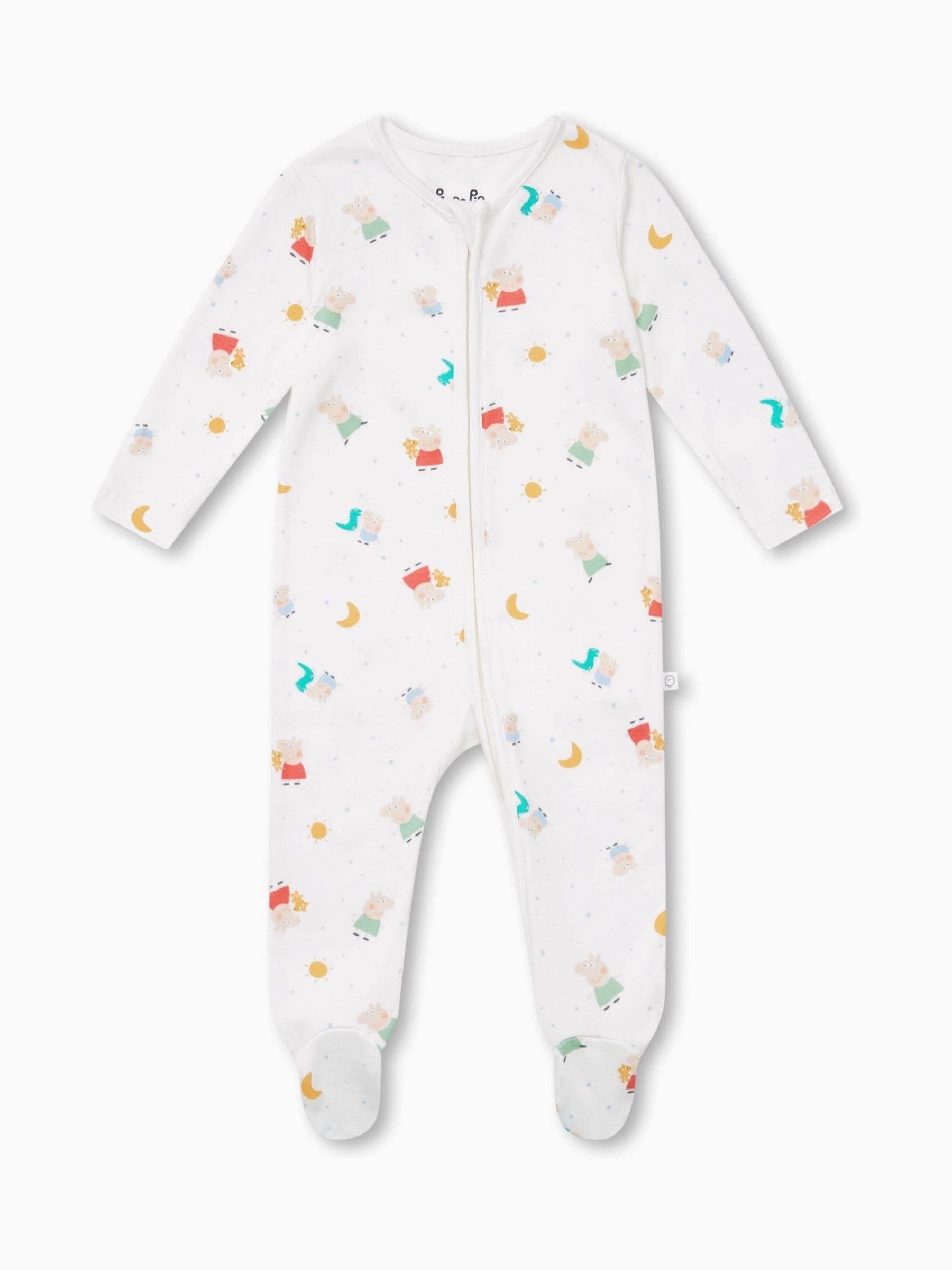 MORI White Peppa Pig Supersoft 2 Way Zip Up Sleepsuit image 3