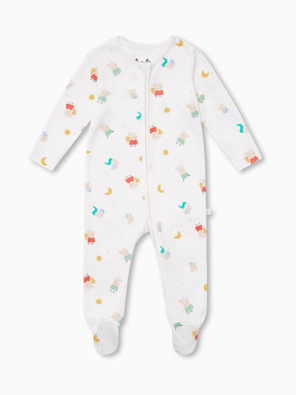 MORI White Peppa Pig Supersoft 2 Way Zip Up Sleepsuit image 3