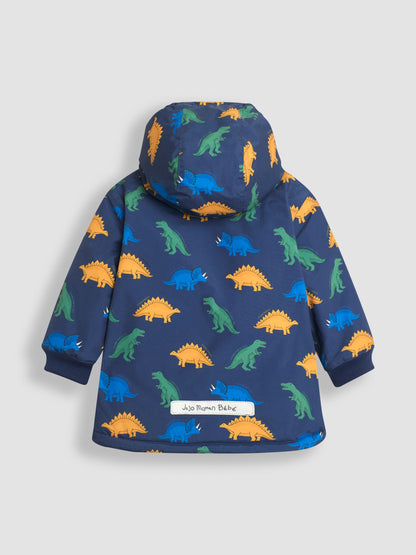 Dsiney Kidz - JoJo Maman Bébé Navy Blue Dinosaur Fleece Lined Jacket image 3