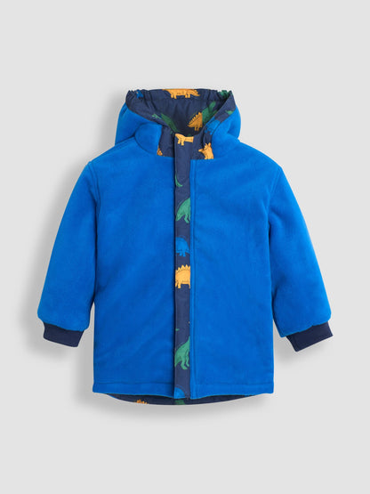 Dsiney Kidz - JoJo Maman Bébé Navy Blue Dinosaur Fleece Lined Jacket image 4