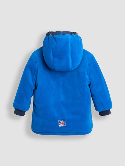 Dsiney Kidz - JoJo Maman Bébé Navy Blue Dinosaur Fleece Lined Jacket image 5
