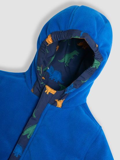 Dsiney Kidz - JoJo Maman Bébé Navy Blue Dinosaur Fleece Lined Jacket image 7
