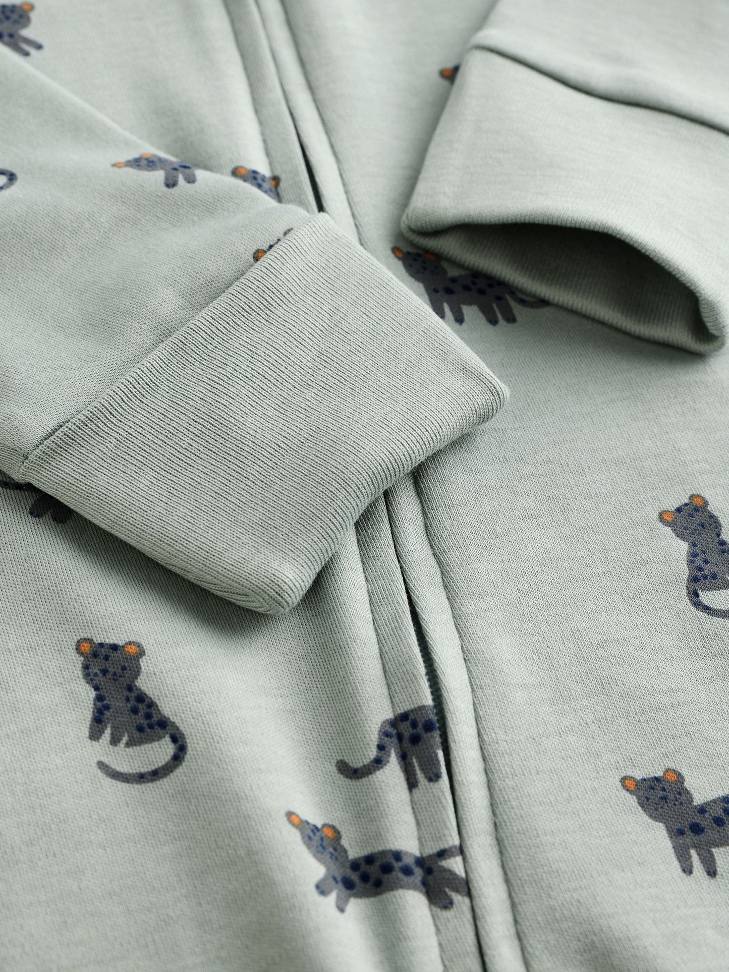 Teal Blue Baby Printed Zip Sleepsuits 3 Pack (0mths-3yrs) image 3
