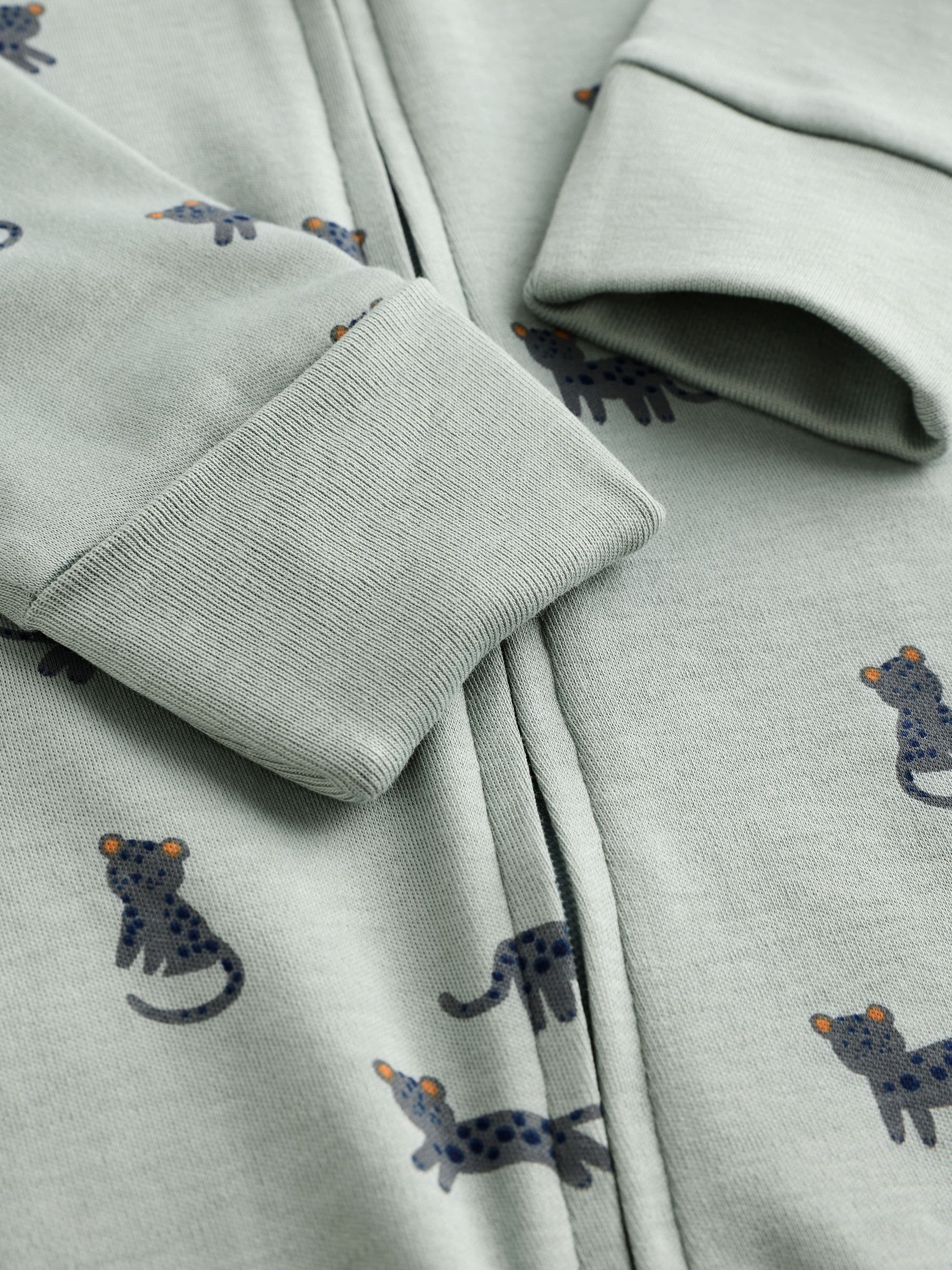 Teal Blue Baby Printed Zip Sleepsuits 3 Pack (0mths-3yrs) image 3