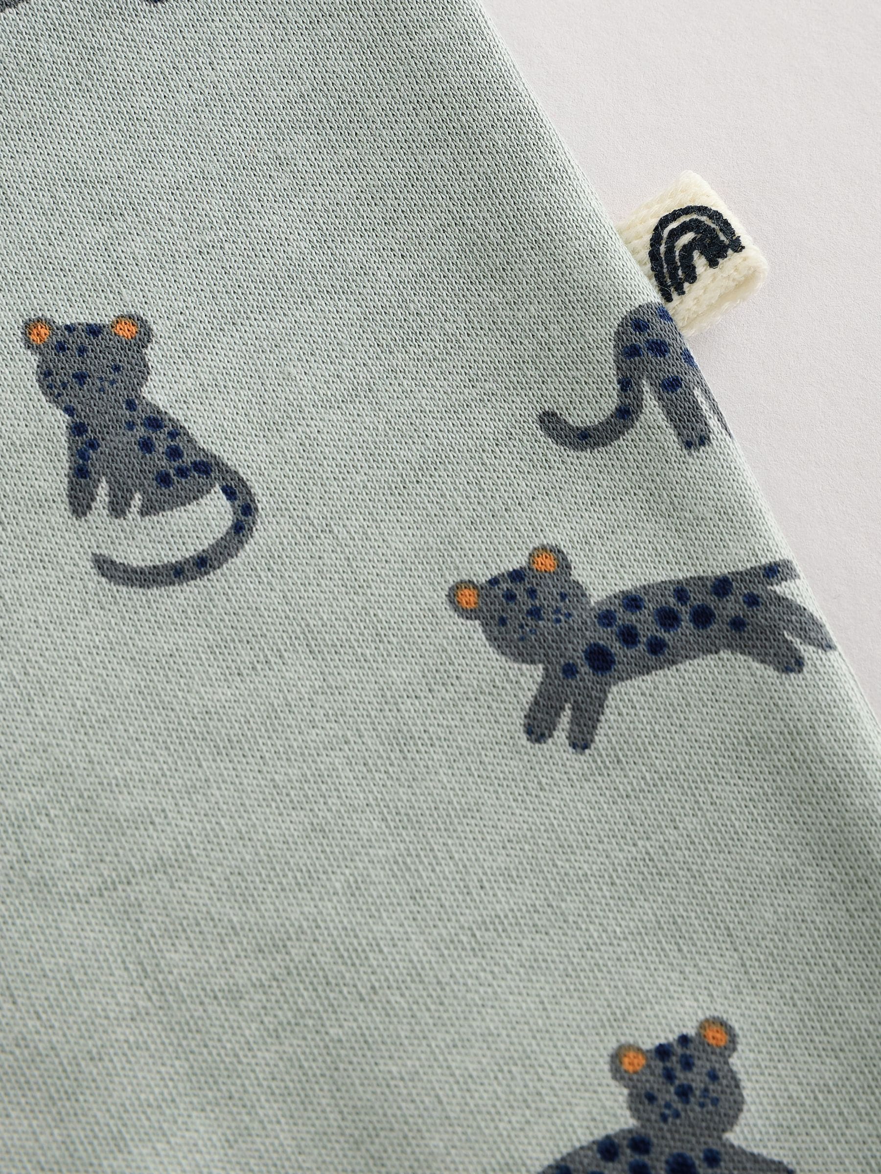 Teal Blue Baby Printed Zip Sleepsuits 3 Pack (0mths-3yrs) image 4