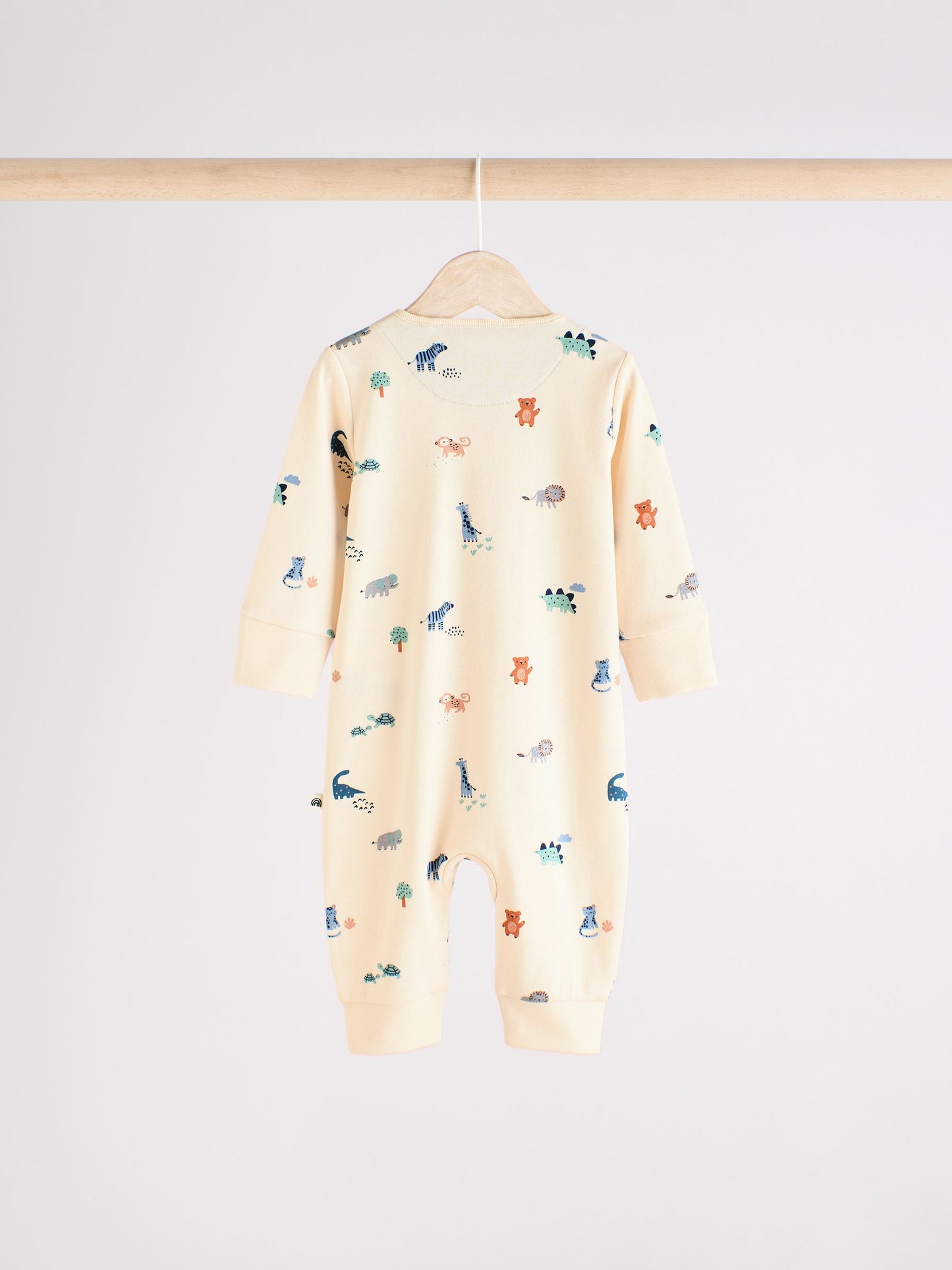 Teal Blue Baby Printed Zip Sleepsuits 3 Pack (0mths-3yrs) image 9