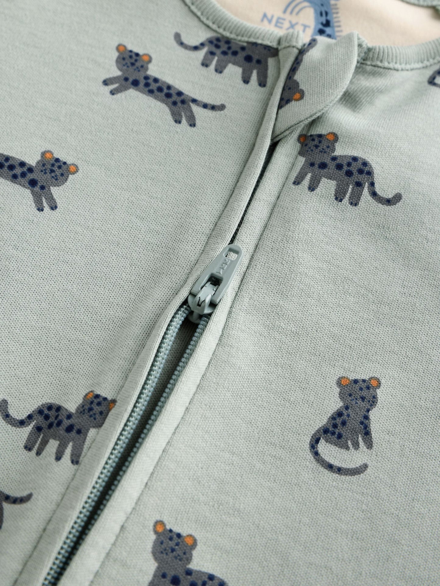 Teal Blue Baby Printed Zip Sleepsuits 3 Pack (0mths-3yrs) image 9