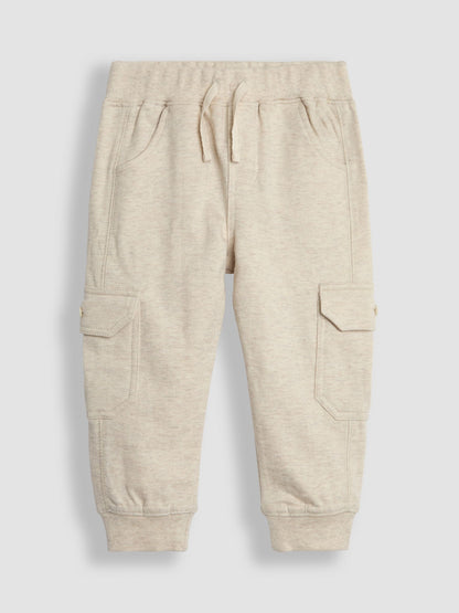 JoJo Maman Bébé Tan Brown & Natural Marl 2-Pack Cargo Joggers image 2