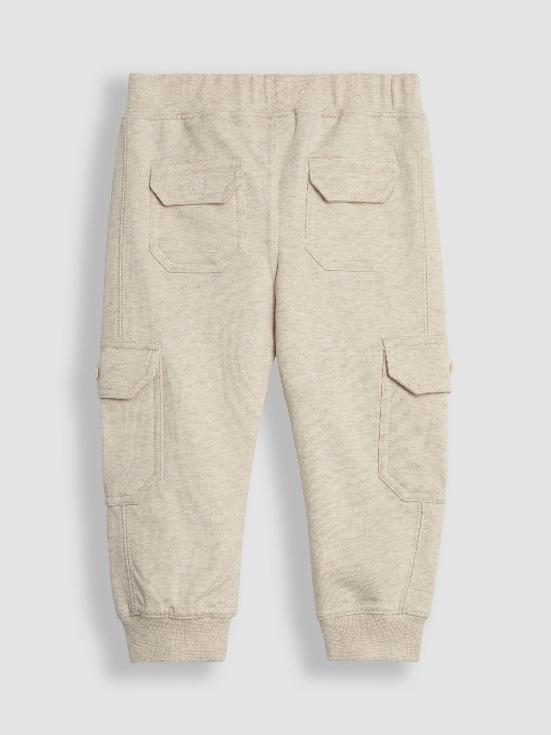 JoJo Maman Bébé Tan Brown & Natural Marl 2-Pack Cargo Joggers image 3