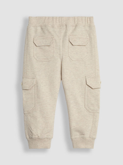 JoJo Maman Bébé Tan Brown & Natural Marl 2-Pack Cargo Joggers image 3