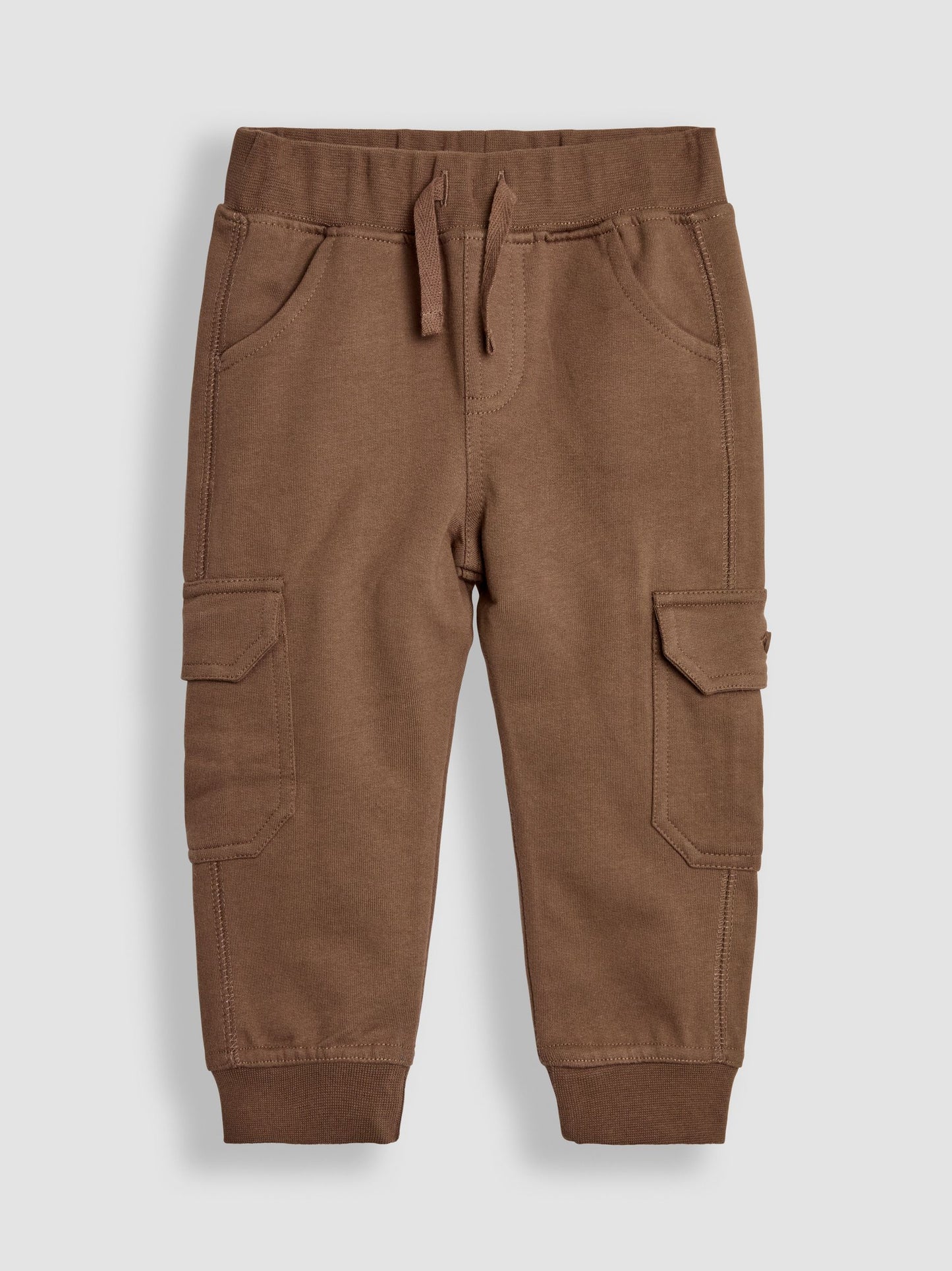 JoJo Maman Bébé Tan Brown & Natural Marl 2-Pack Cargo Joggers image 4