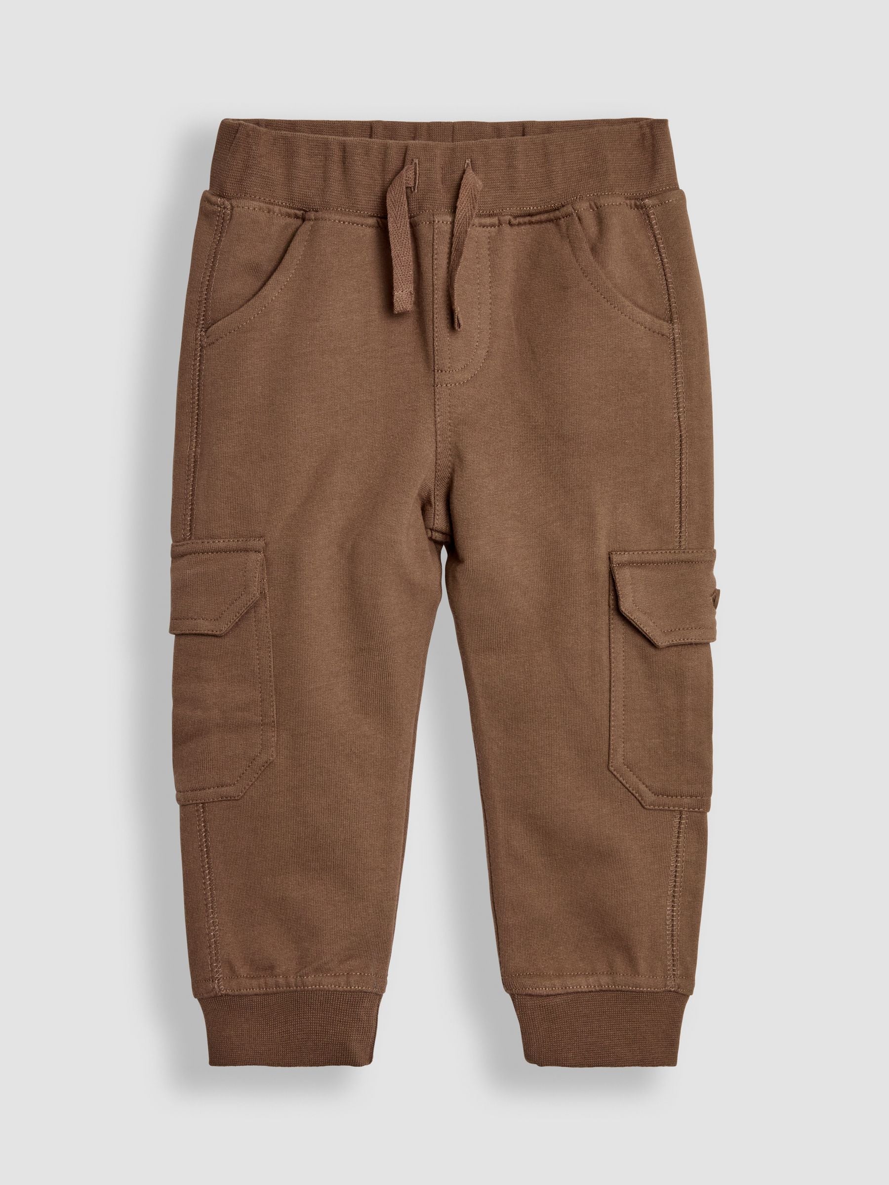 JoJo Maman Bébé Tan Brown & Natural Marl 2-Pack Cargo Joggers image 4