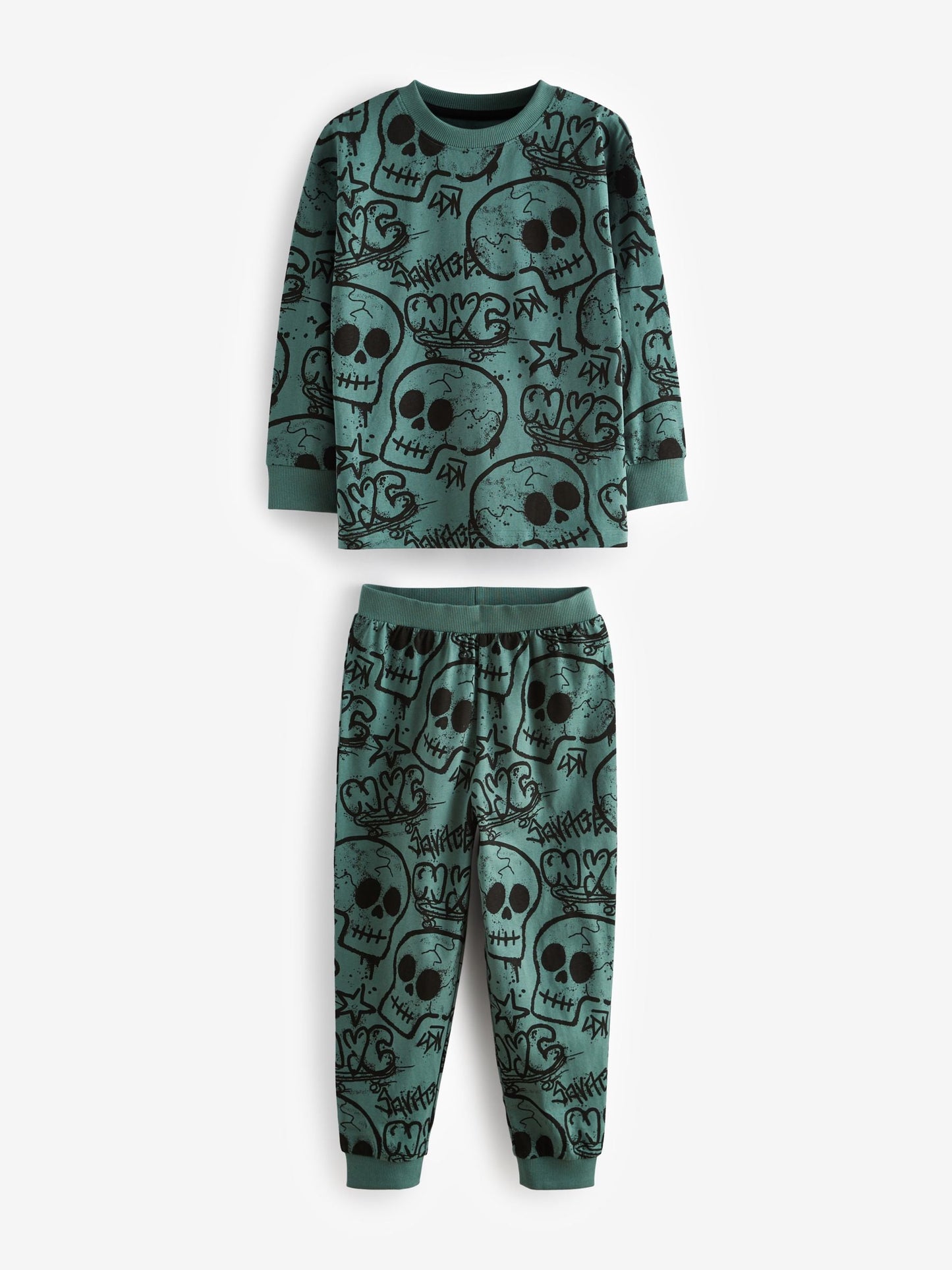 Blue/Green/Neutral Character Long Sleeve Pyjamas 3 Pack (3-16yrs) image 12