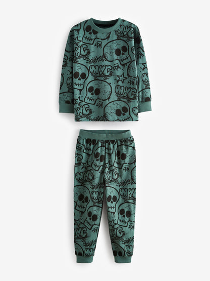 Blue/Green/Neutral Character Long Sleeve Pyjamas 3 Pack (3-16yrs) image 12