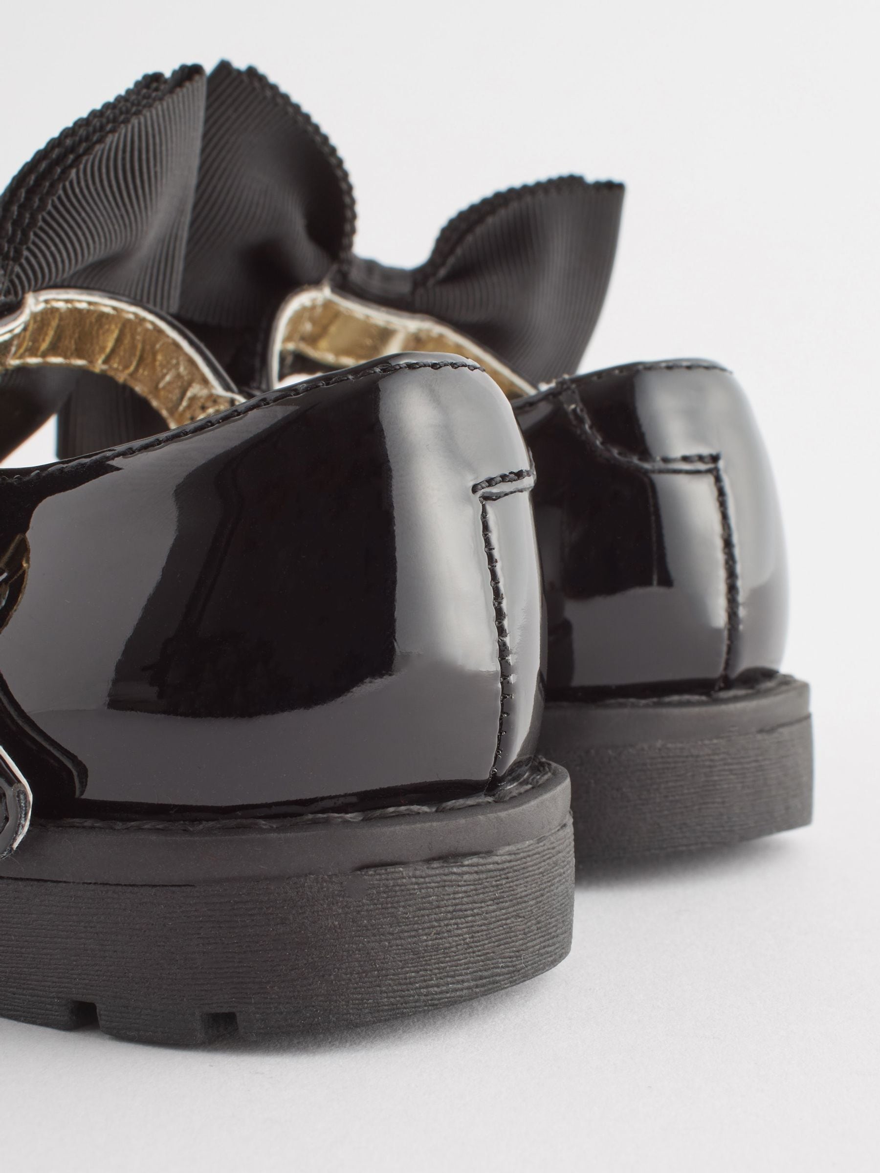 Black Wide Fit (G) Chunky Bow Mary Jane Shoes image 4