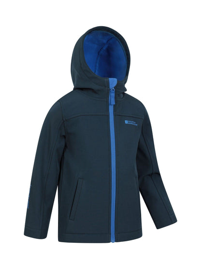 Dsiney Kidz - Mountain Warehouse Light Blue Exodus Kids Water Resistant Softshell Jacket image 4