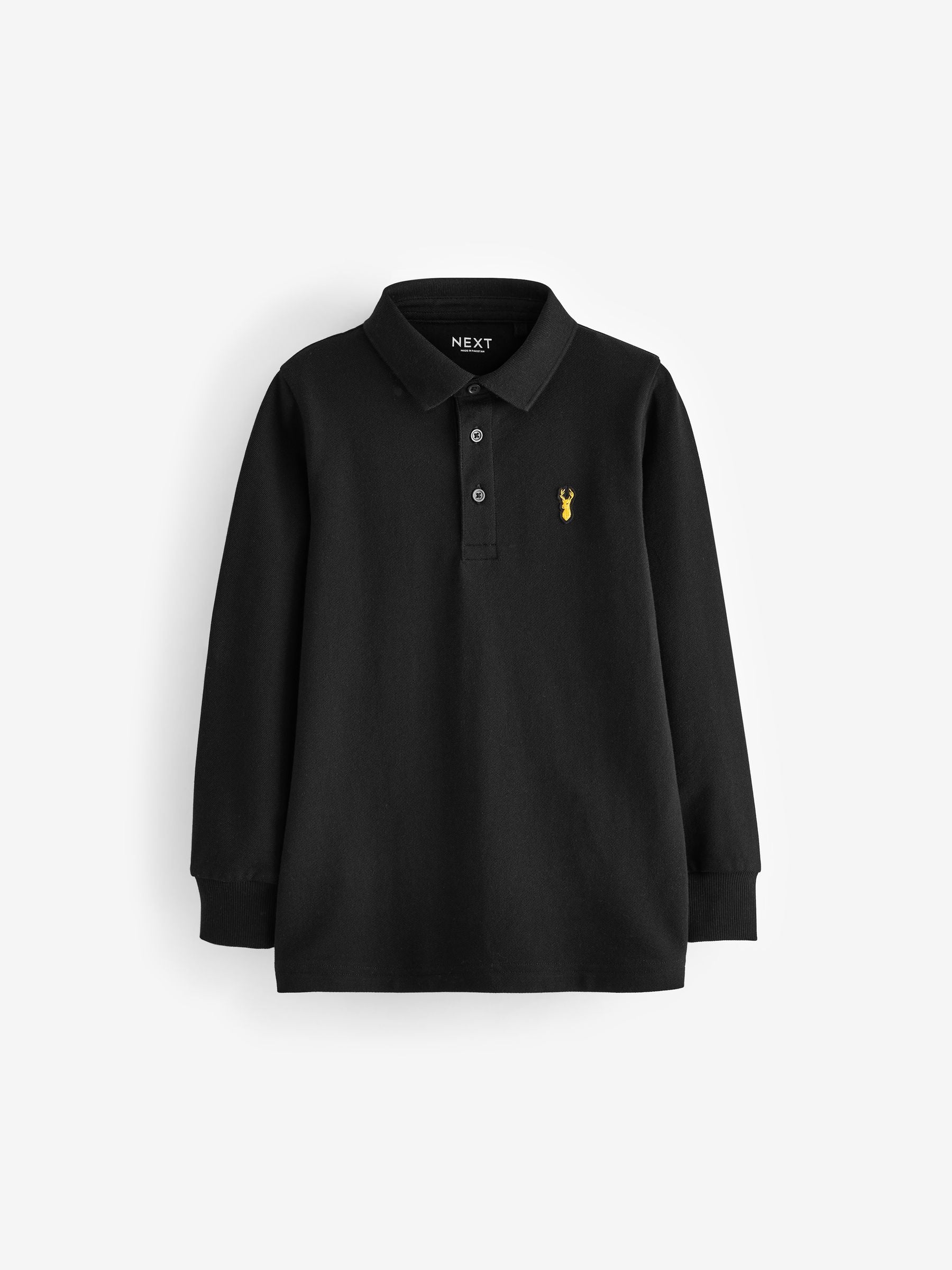 Dsiney Kidz - Black Long Sleeve Polo Shirt (3-16yrs) image 1