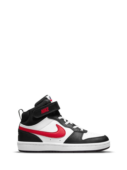 Nike White/Black Red Junior Court Borough Mid Trainers image 1