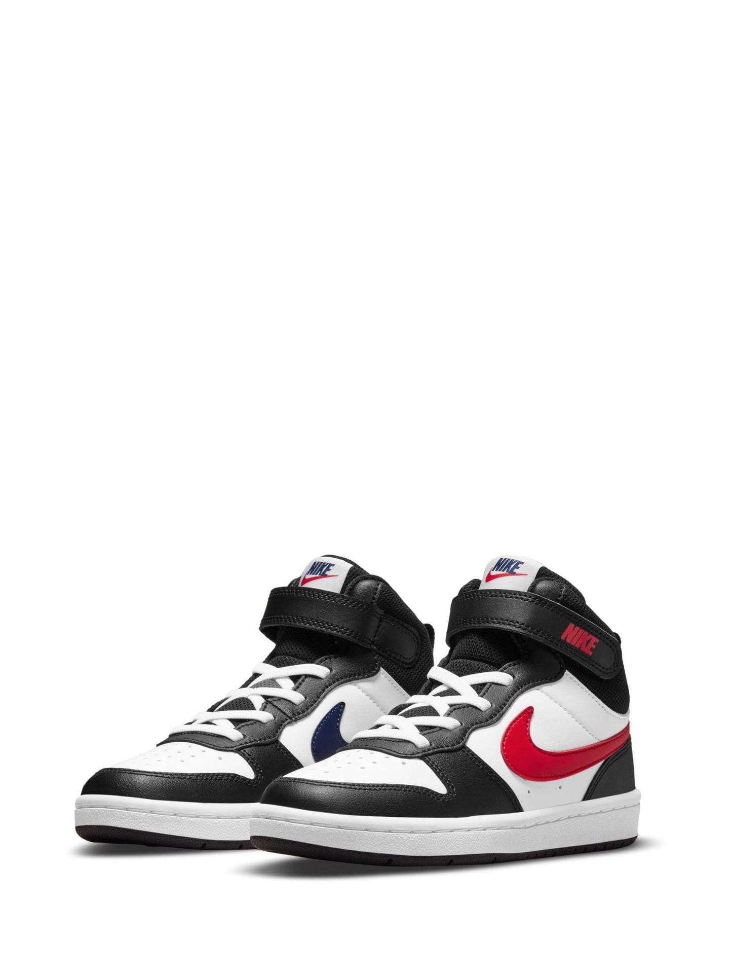 Nike White/Black Red Junior Court Borough Mid Trainers image 3