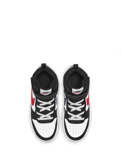 Nike White/Black Red Junior Court Borough Mid Trainers image 4