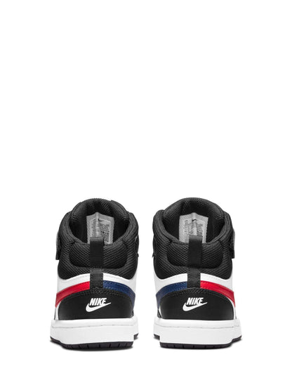 Nike White/Black Red Junior Court Borough Mid Trainers image 5