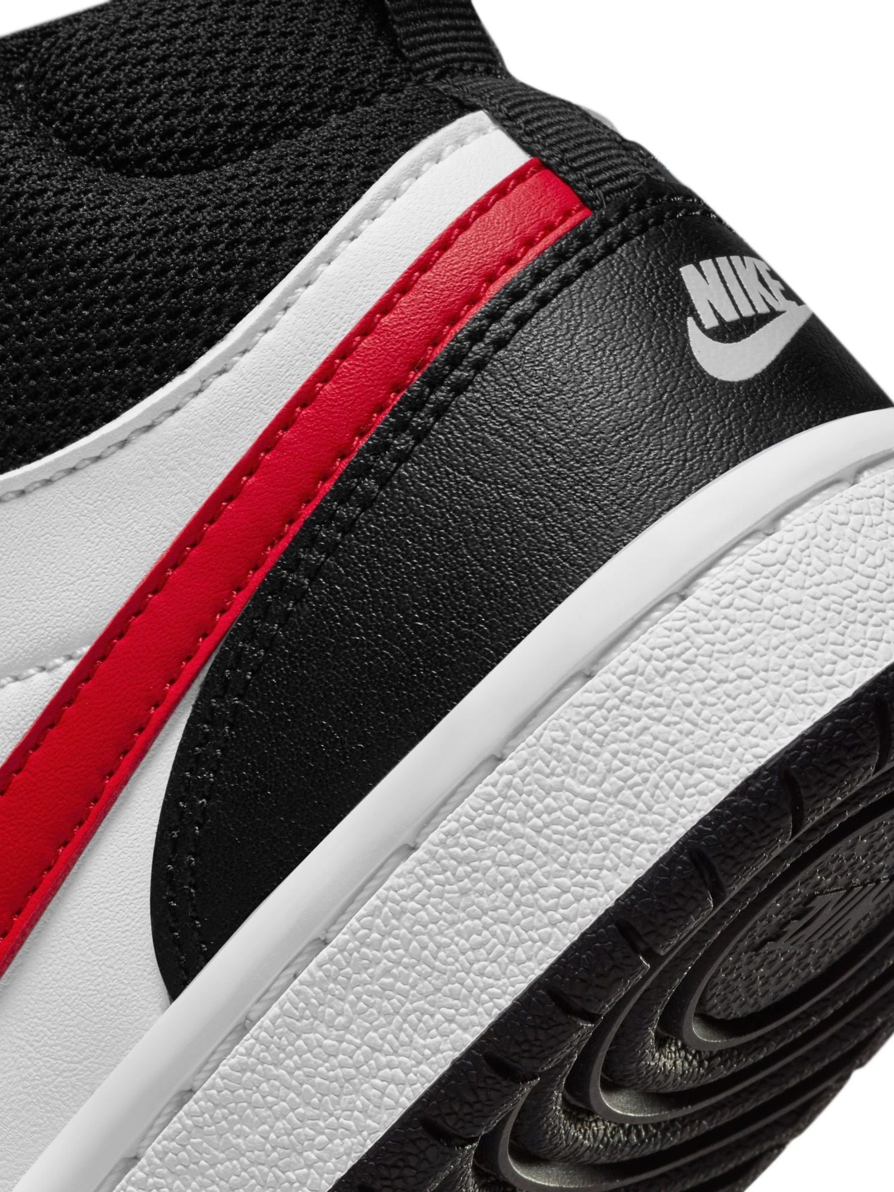 Nike White/Black Red Junior Court Borough Mid Trainers image 7