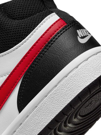 Nike White/Black Red Junior Court Borough Mid Trainers image 7