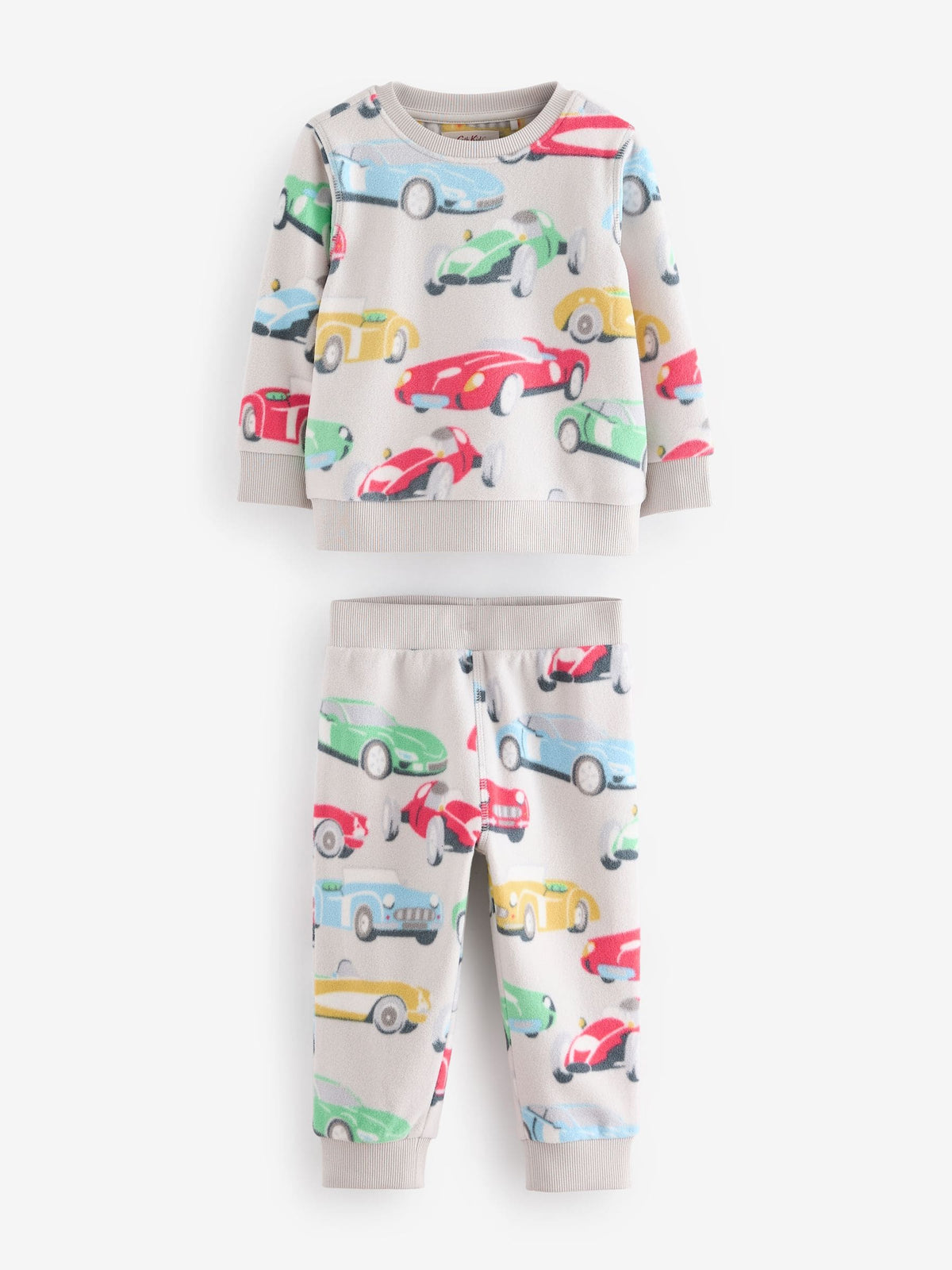 Cath Kidson Red/Ecru White Cars Single Cosy Fleece Pyjamas - image 1