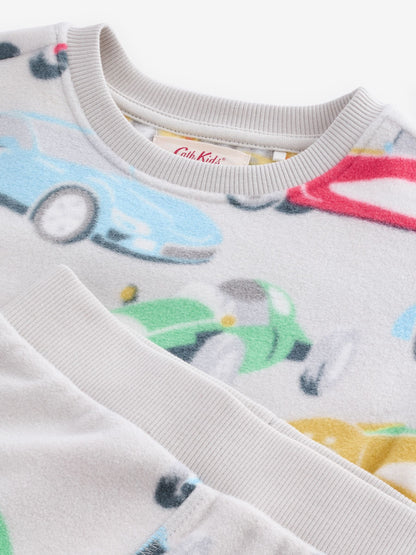 Cath Kidson Red/Ecru White Cars Single Cosy Fleece Pyjamas