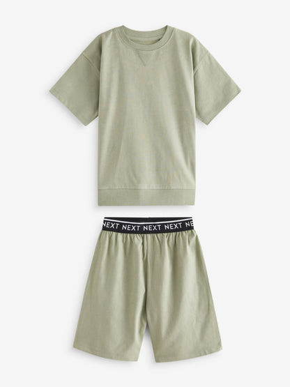 Sage Green Shorts Pyjamas 3 Pack (3-16yrs) image 5