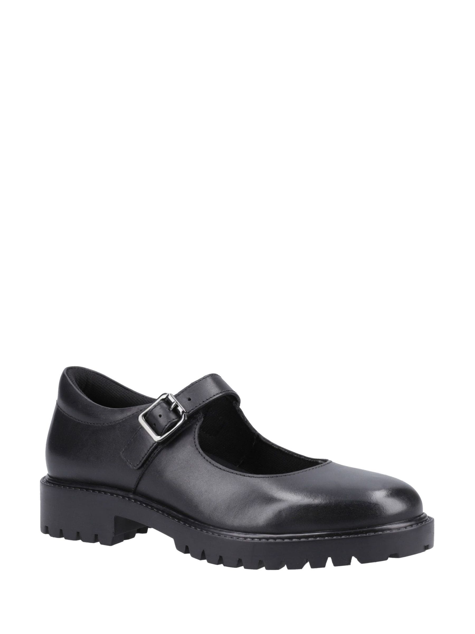 Hush Puppies Black Leather Aurora School Shoes image 3