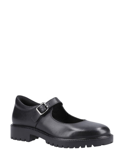 Hush Puppies Black Leather Aurora School Shoes image 3